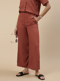 Co-Ord Set(Casual Top & Carpenter Pant)-Rust - De Moza