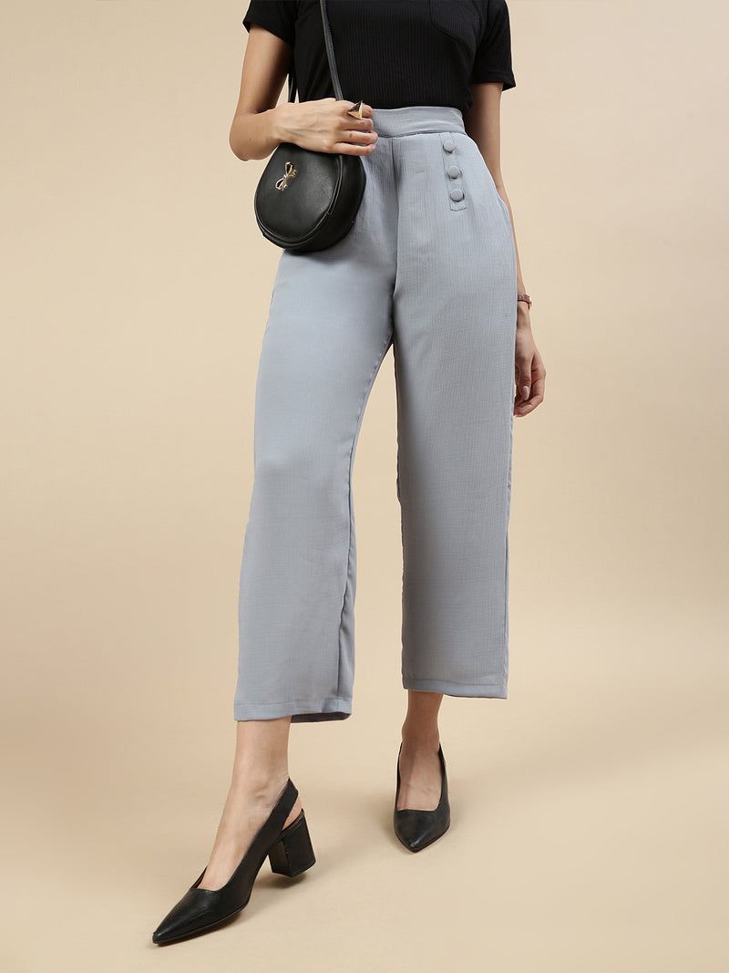 Casual Straight Pant-Light Grey