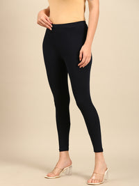 Ankle Length Leggings Cotton-Navy - De Moza