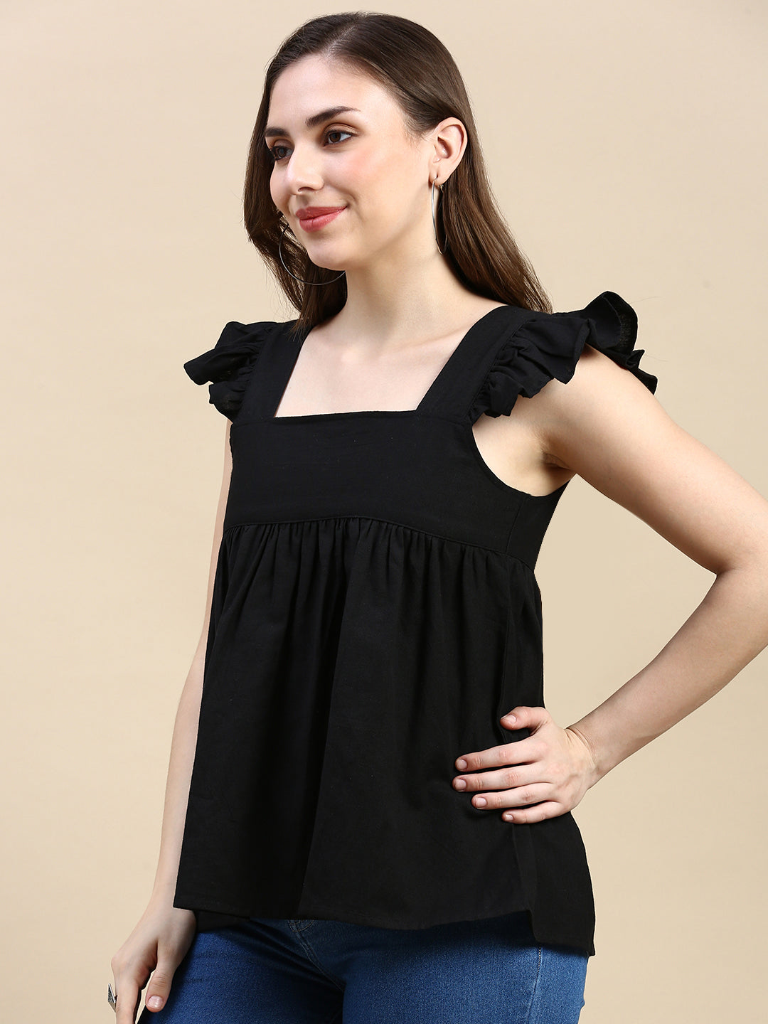 Crop Top-Black - De Moza