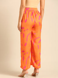 Co-Ord Set (Casual Top & Palazzo)-Orange - De Moza