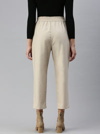 De Moza Women Formal Pant Beige