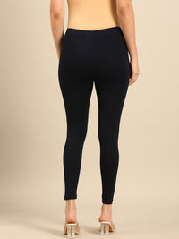 Ankle Length Leggings Cotton-Navy - De Moza