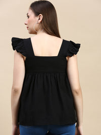 Crop Top-Black - De Moza