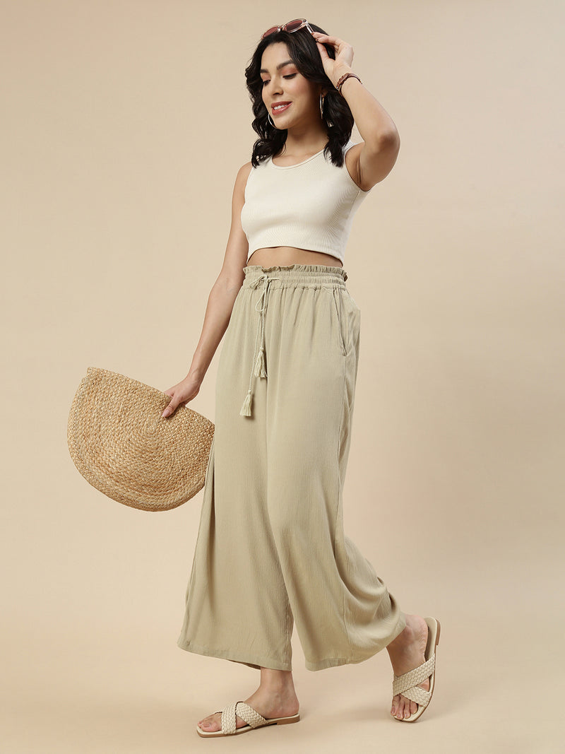 Flared Palazzo-Golden Beige