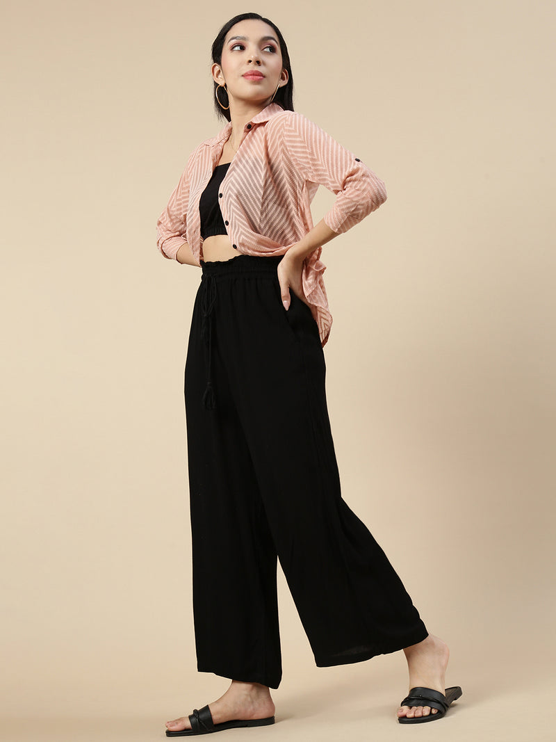 Flared Palazzo-Black