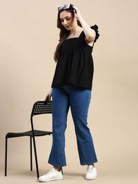 Crop Top-Black - De Moza