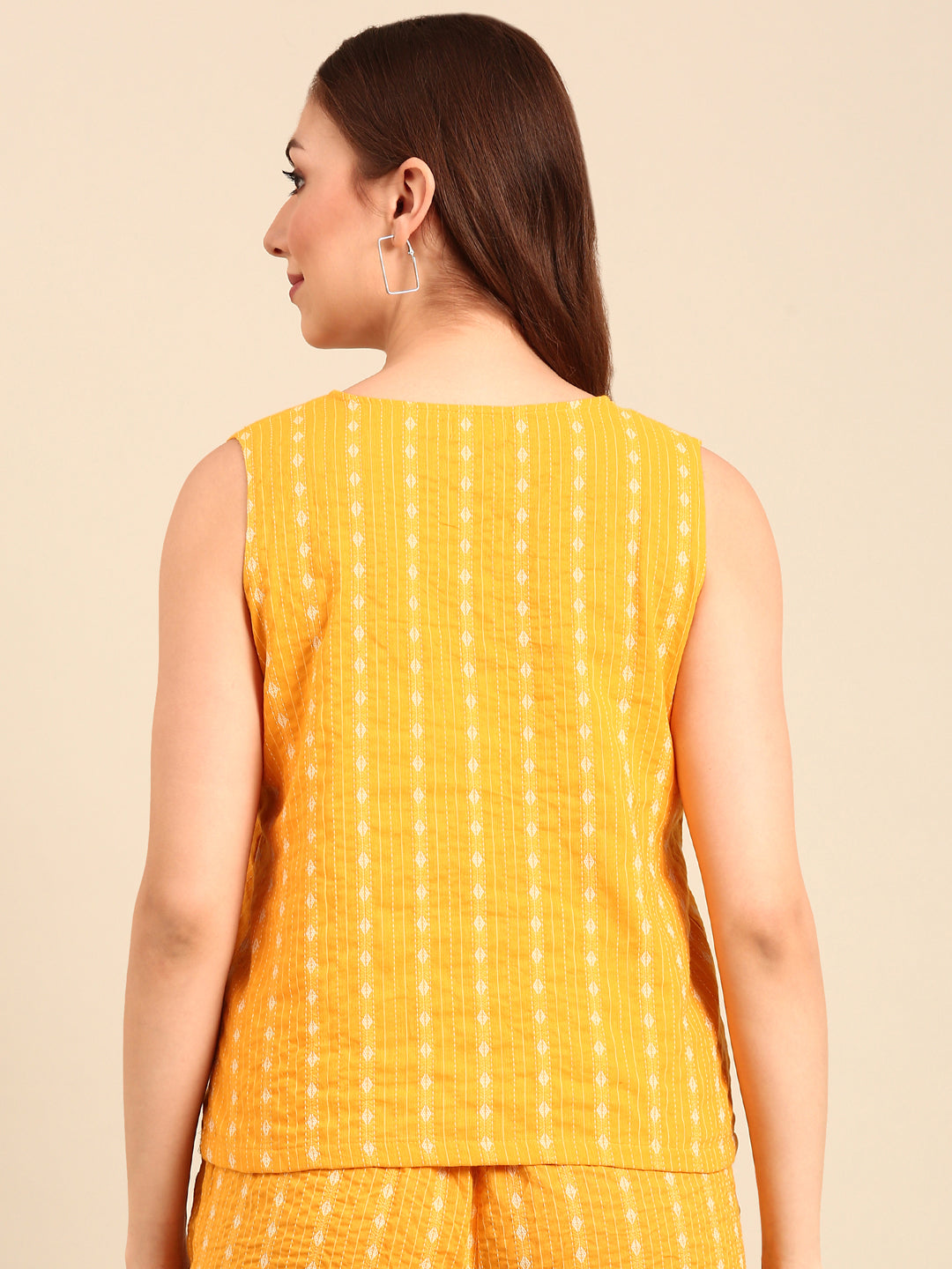 Crop Top Yarn Dyed-Mustard - De Moza