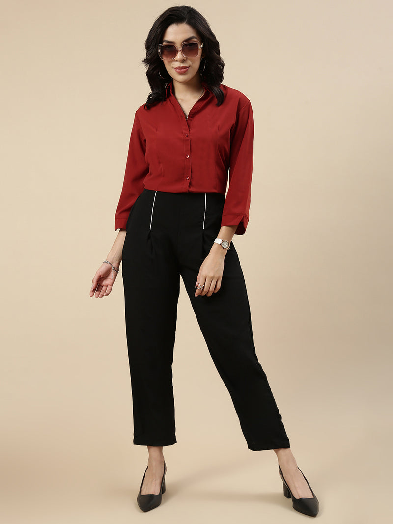 Pleated Pants-Black