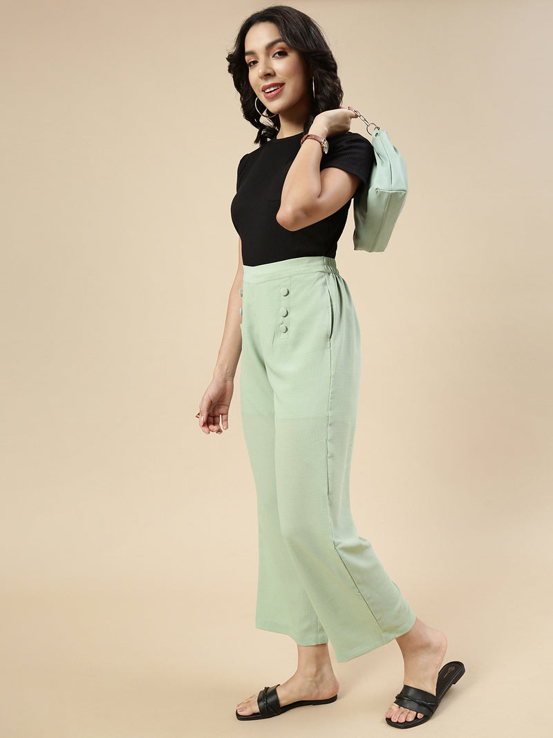 Casual Straight Pant-Mint Green
