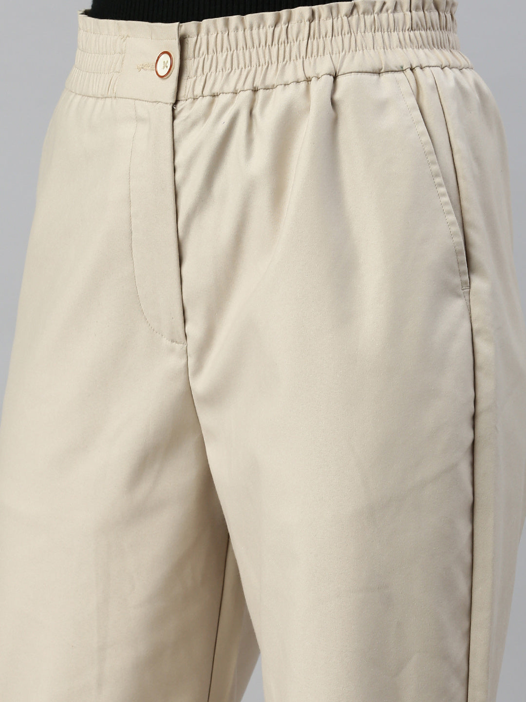 De Moza Women Formal Pant Beige