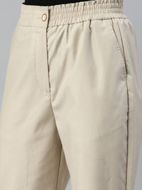 De Moza Women Formal Pant Beige