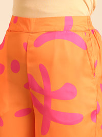 Co-Ord Set (Casual Top & Palazzo)-Orange - De Moza