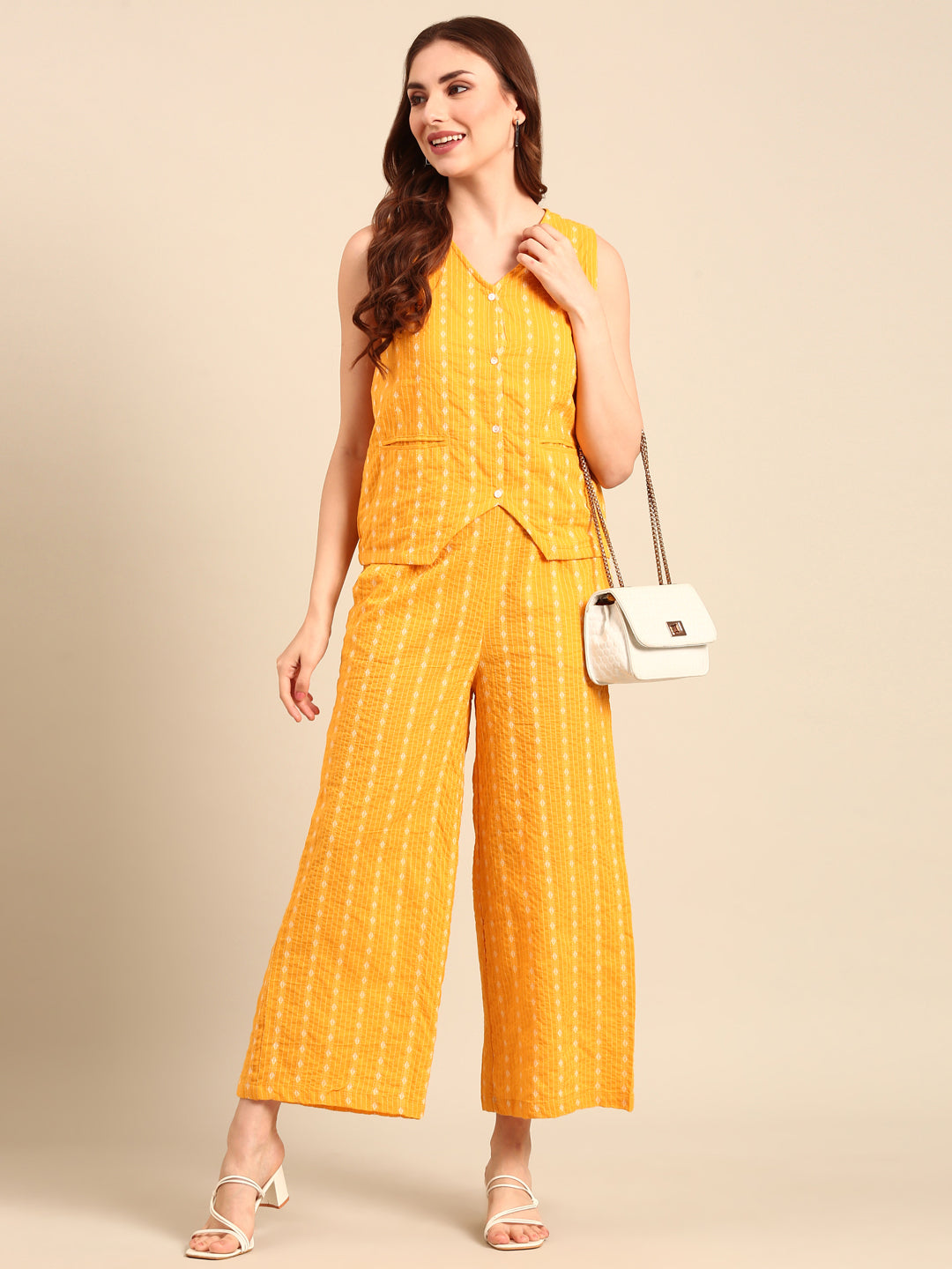 Crop Top Yarn Dyed-Mustard - De Moza