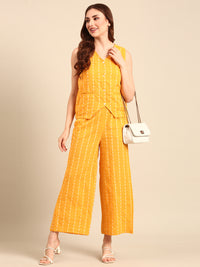 Crop Top Yarn Dyed-Mustard - De Moza