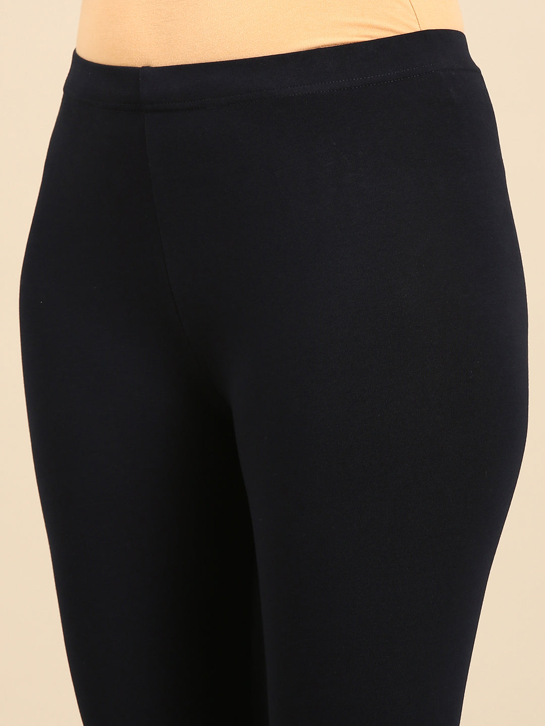 Ankle Length Leggings Cotton-Navy - De Moza