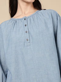 Denim Top-Mid Blue - De Moza