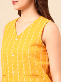 Crop Top Yarn Dyed-Mustard - De Moza