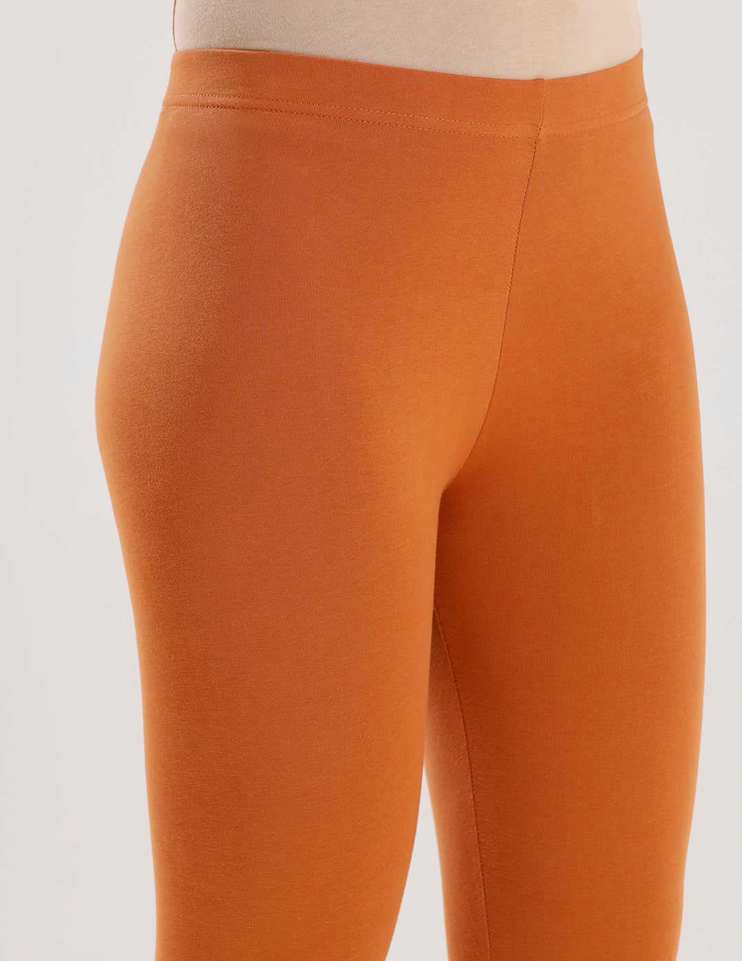 Ankle Length Leggings Cotton-Light Rust - De Moza