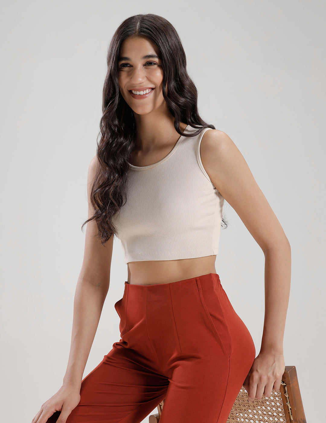 Crop Top-Chalk - De Moza