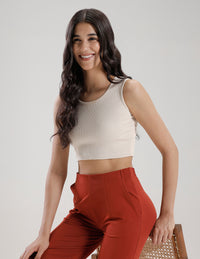 Crop Top-Chalk - De Moza