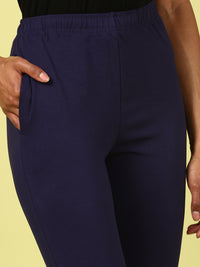 Women's Needle Pants Navy Blue - De Moza
