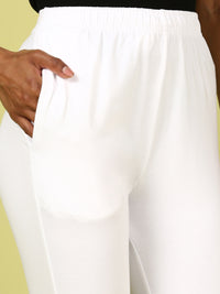 Women's Needle Pants White - De Moza
