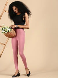 Ankle Length Leggings Viscose-Dusty Pink - De Moza