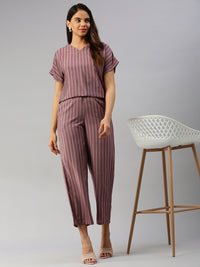 De Moza Women Printed Crop Top Wine