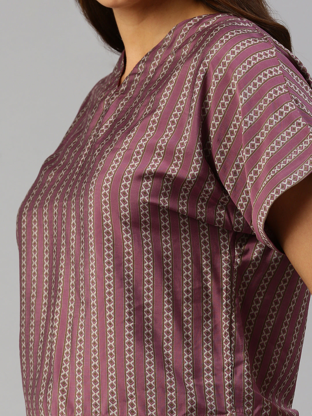 De Moza Women Printed Crop Top Wine