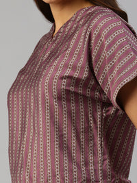 De Moza Women Printed Crop Top Wine