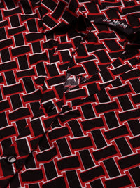 De Moza Women Printed Shirt Black & Red