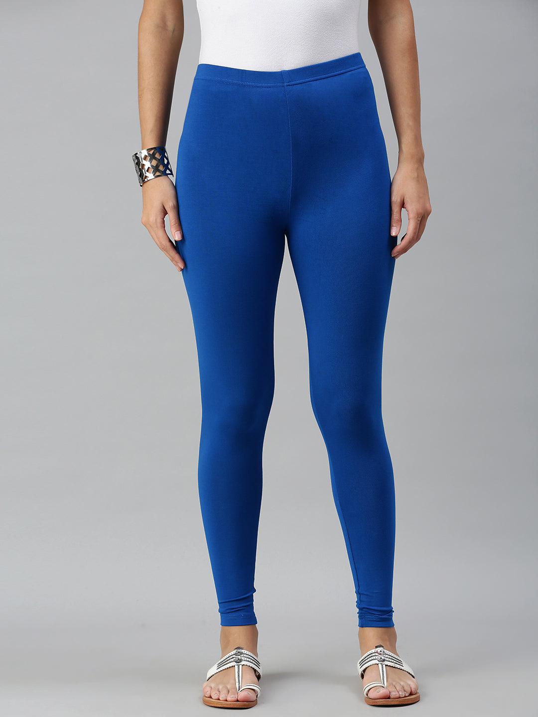 De Moza Ladies Ankle Length Leggings Solid Viscose Cobalt - De Moza