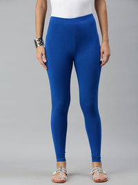 De Moza Ladies Ankle Length Leggings Solid Viscose Cobalt - De Moza