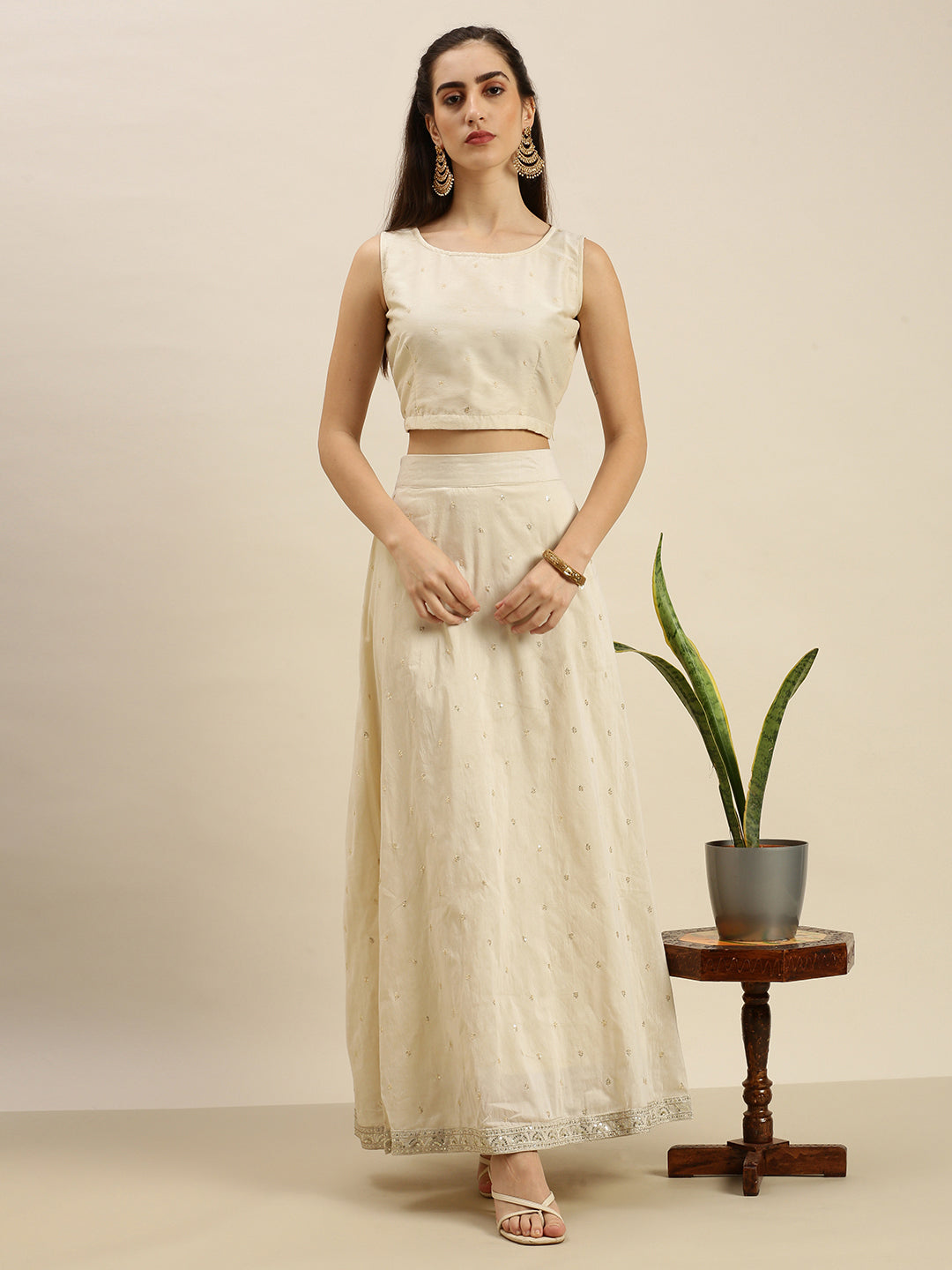 De Moza Women’s Lehenga Set Sand