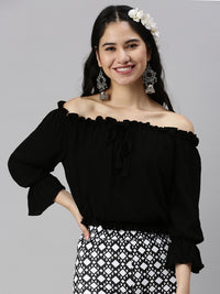 De Moza Women's Crop Top Black