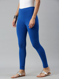 De Moza Ladies Ankle Length Leggings Solid Viscose Cobalt - De Moza