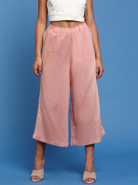 De Moza Womens Crop Palazzo Dusty Pink
