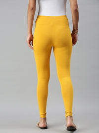 De Moza Ladies Ankle Length Leggings Solid Cotton Mustard