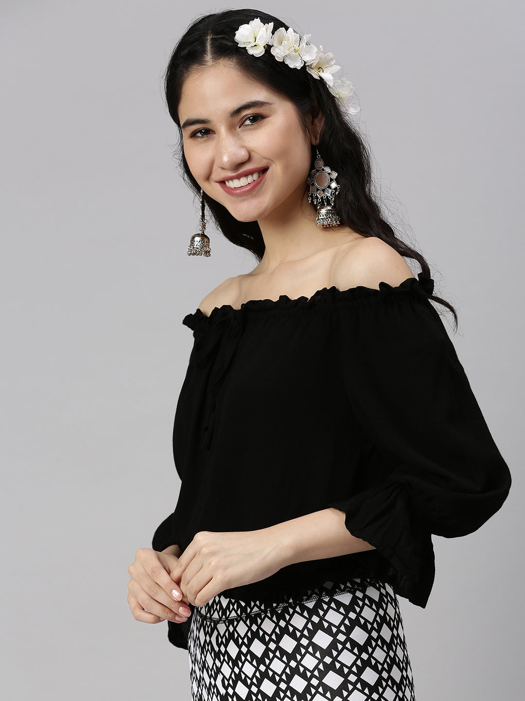 De Moza Women's Crop Top Black