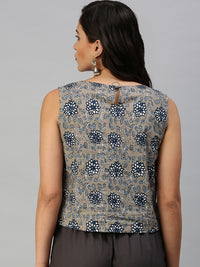 De Moza Women’s Printed Crop Top Grey