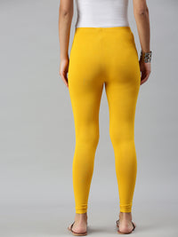 De Moza Ladies Ankle Length Leggings Solid Viscose Mustard - De Moza