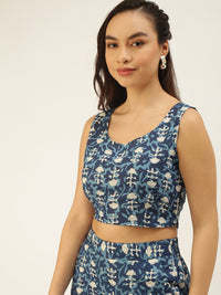 Women’s Printed Crop Top Indigo