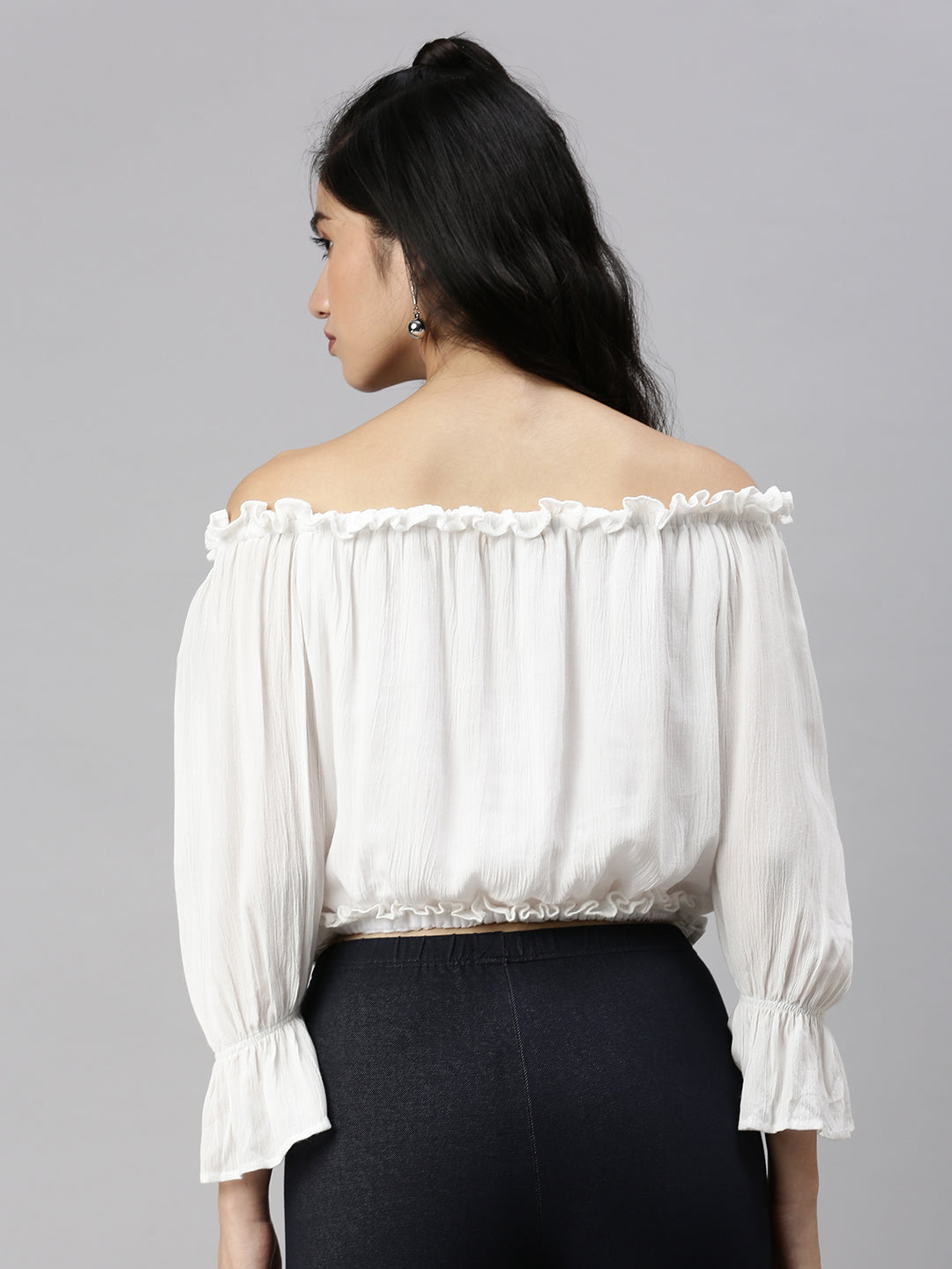 De Moza Women's Crop Top White