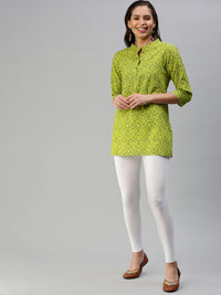 De Moza Women's Ankle Length Leggings Solid Viscose White - De Moza