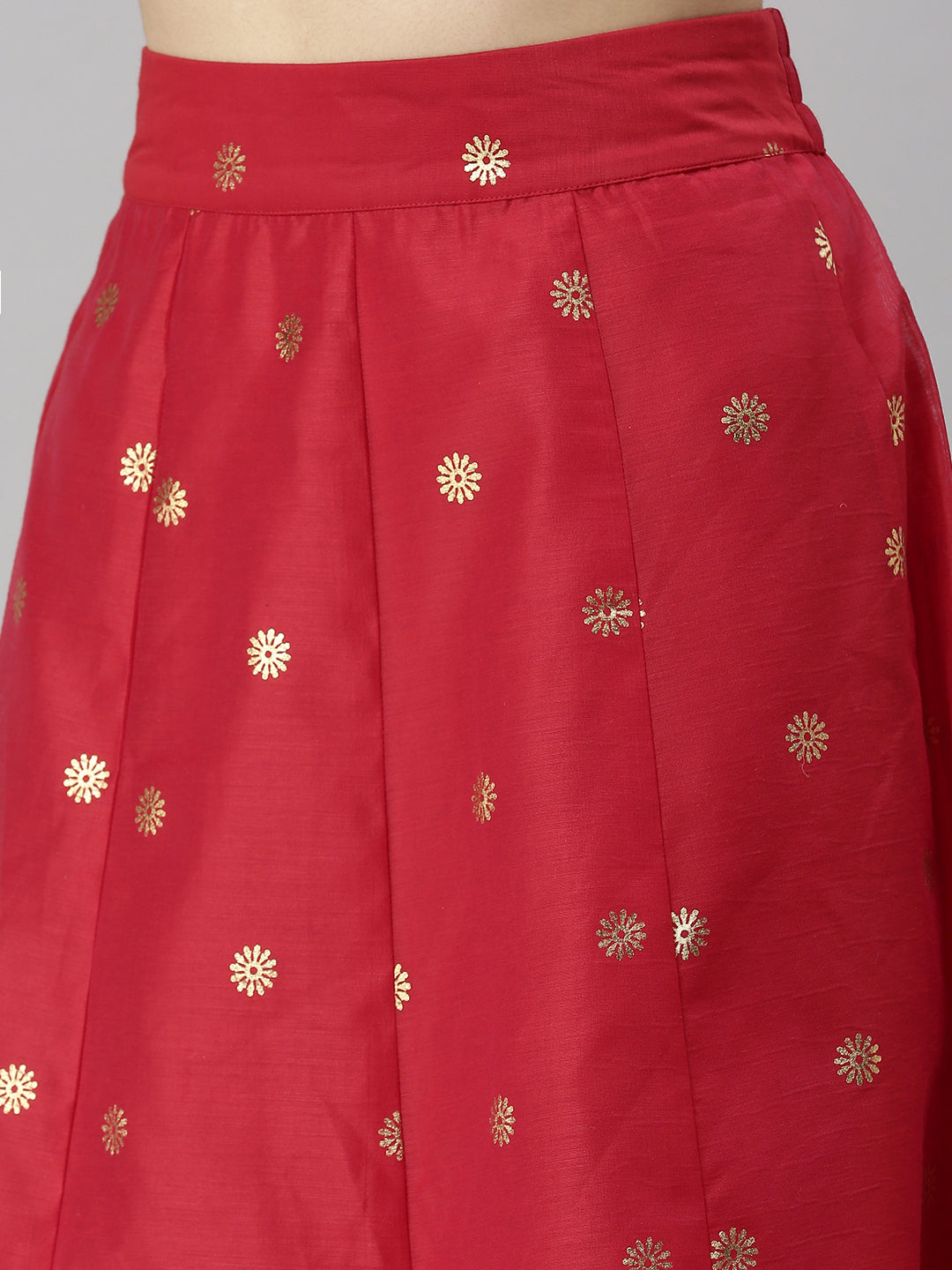 De Moza Women's Printed Skirt Red
