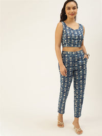 Women’s Printed Crop Top Indigo