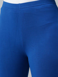 De Moza Ladies Ankle Length Leggings Solid Viscose Cobalt - De Moza