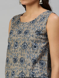 De Moza Women’s Printed Crop Top Grey