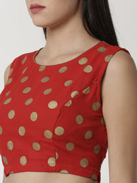 De Moza Women's Printed Crop Top Maroon - De Moza (4359113506879)